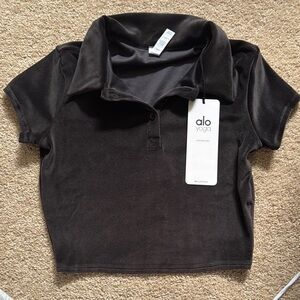 Alo Yoga Black Polo Shirt